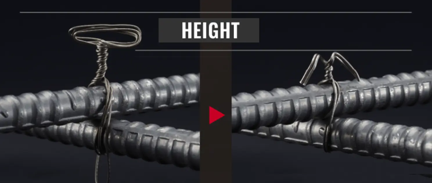 Tying knot 1/2 than conventional tool.